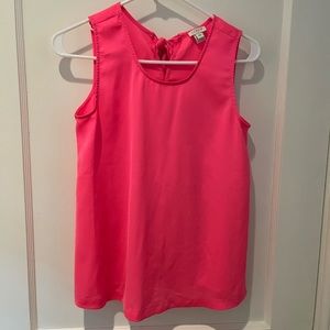 J. Crew hot pink tank with bow tie back